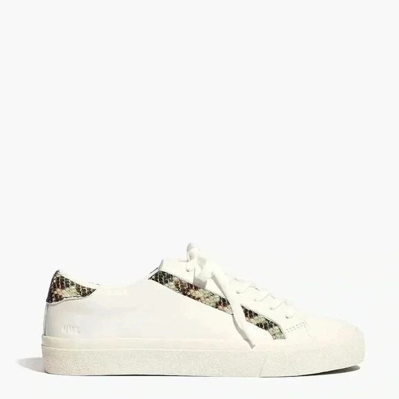 [W9M/M7M]Madewell Sidewalk Low-Top Sneakers in Snake  Embossed Leather - Picture 2 of 11